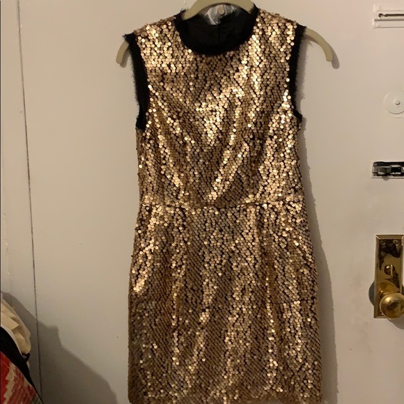 Dresses & Skirts - Nanette Lepore gold sequin dress size 0